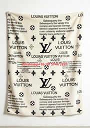 Luxury Monogram Print Flannel Throw Blanket 316